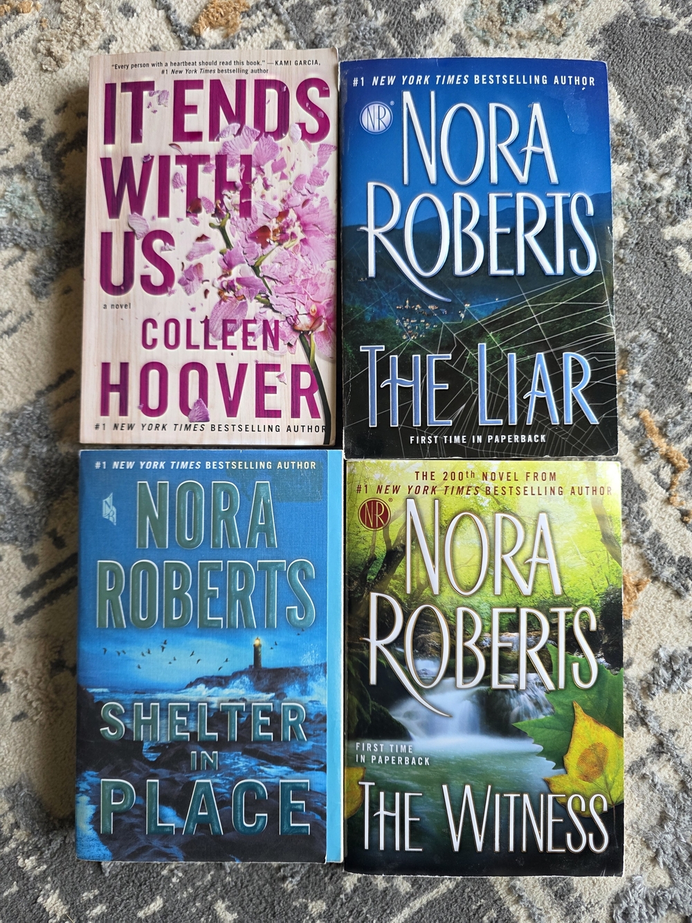 Nora Roberts & Colleen Hoover Paperback Book Lot - Blue, Green, Pink Covers